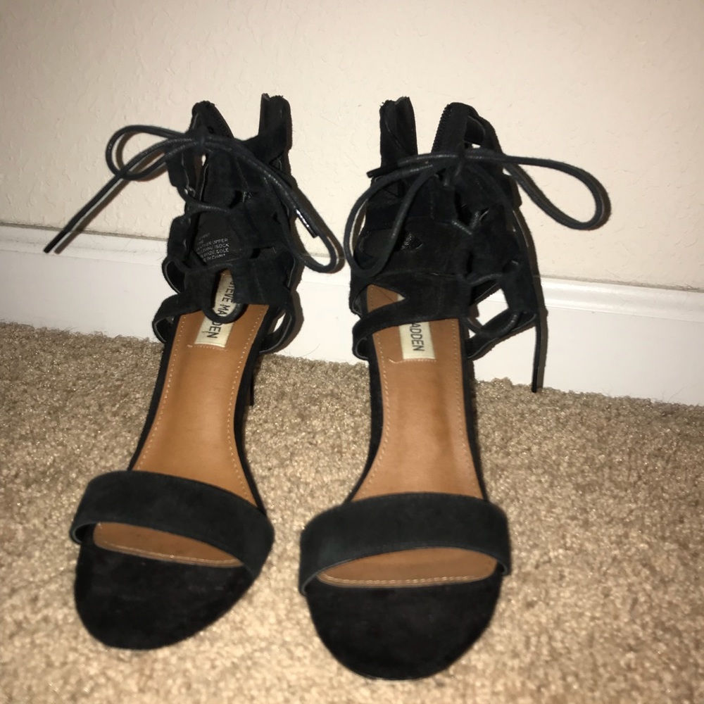 Black Steve Madden Suede Heels